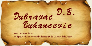 Dubravac Buhančević vizit kartica